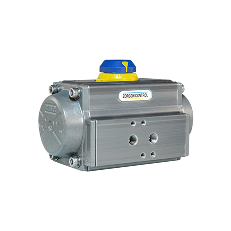 What is the three-break protection function of the pneumatic actuator?